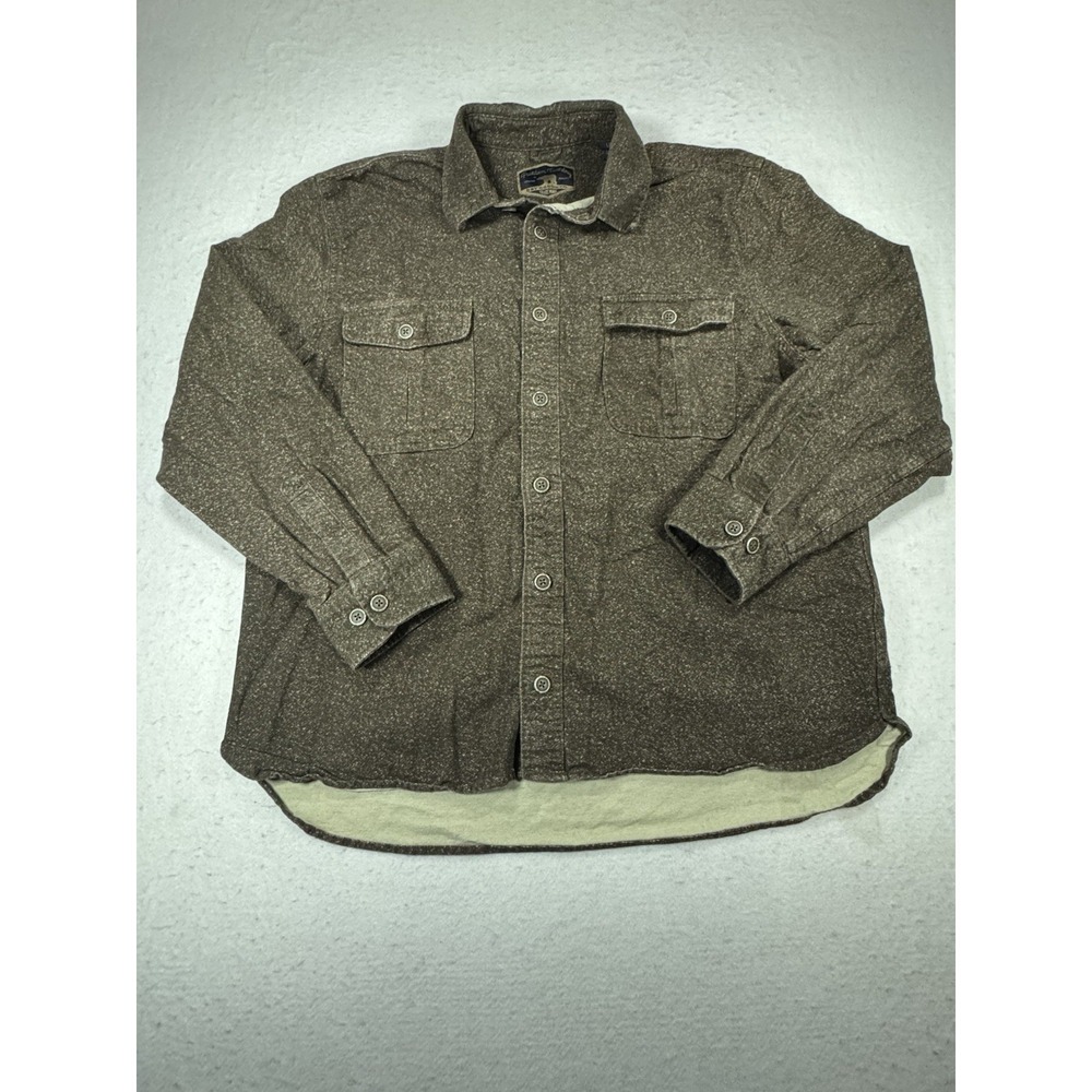 Freedom Foundry Dry Goods Co Men's Button Shirt Cotton Jacket Brown Large